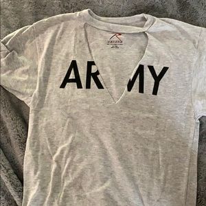 Grey v cut t-shirt